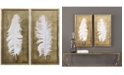Uttermost White Feathers 2-Pc. Shadow Box Wall Art